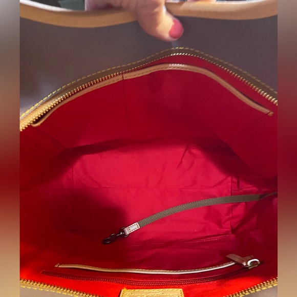 Dooney & Bourke Gray and Tan Leather Tote Bag - Picture 6 of 9